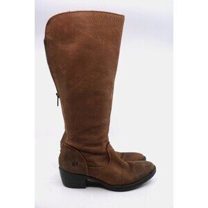 BORN Bitsy Women's 7.5 M Unique Style Brown Leather 16" Tall Riding Boots B59106